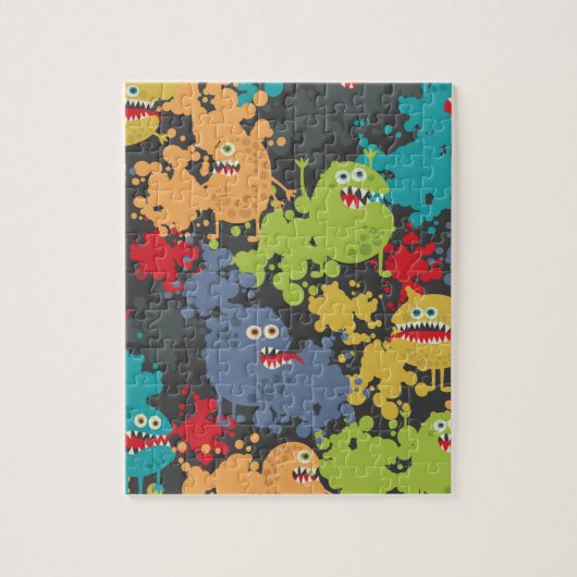 Kleine leuke grappige monsters legpuzzel (Verticaal)
