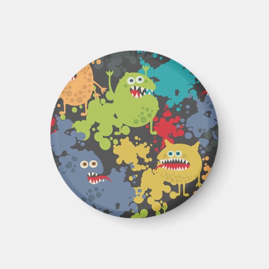 Kleine leuke grappige monsters magneet (Voorkant)