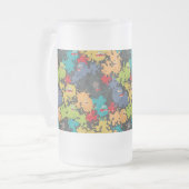 Kleine leuke grappige monsters matglas bierpul (Voorkant links)