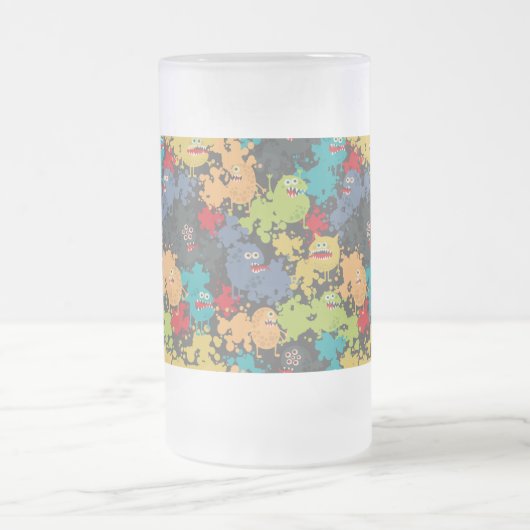 Kleine leuke grappige monsters matglas bierpul (Center)