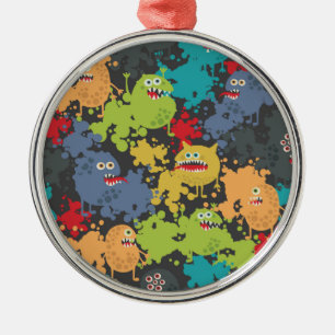 Kleine leuke grappige monsters metalen ornament