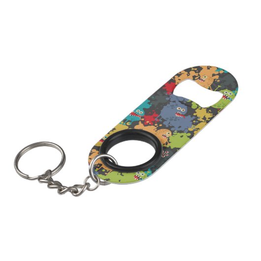 Kleine leuke grappige monsters mini flessenopener (Voorkant Gekanteld)