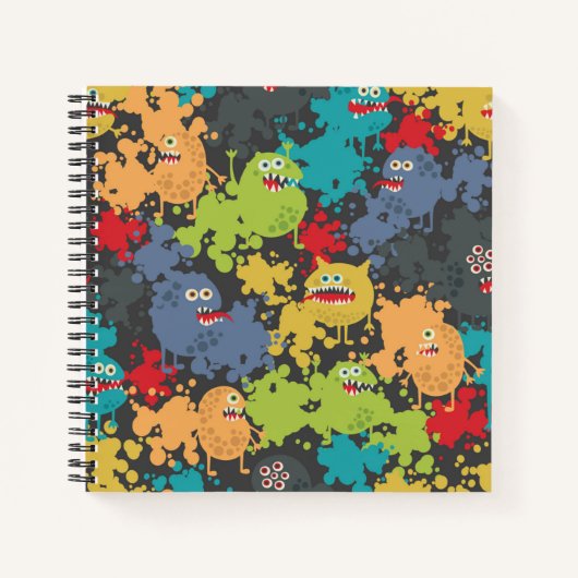 Kleine leuke grappige monsters notitieboek (Voorkant)