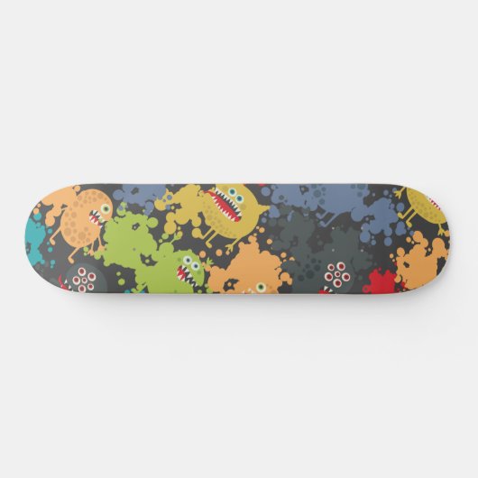 Kleine leuke grappige monsters persoonlijk skateboard (Horizontaal)