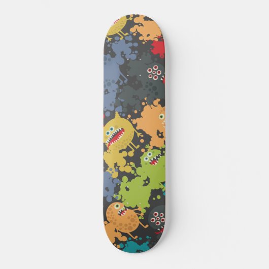 Kleine leuke grappige monsters persoonlijk skateboard (Voorkant)