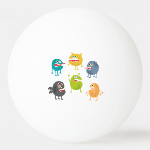 Kleine leuke grappige monsters pingpongbal