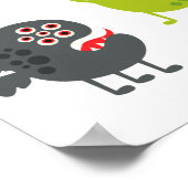 Kleine leuke grappige monsters poster (Hoek)