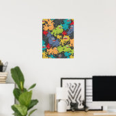 Kleine leuke grappige monsters poster (Thuiskantoor)