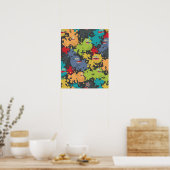 Kleine leuke grappige monsters poster (Keuken)