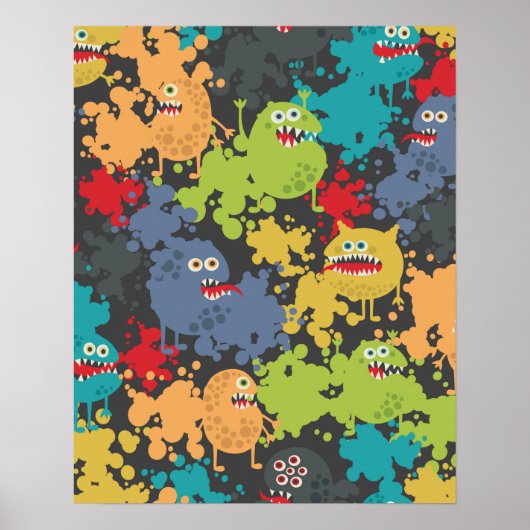 Kleine leuke grappige monsters poster (Voorkant)