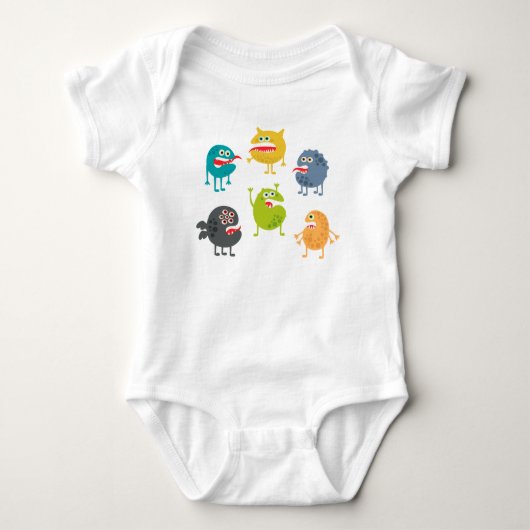 Kleine leuke grappige monsters romper (Voorkant)