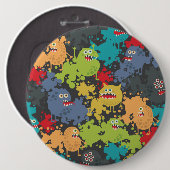 Kleine leuke grappige monsters ronde button 6,0 cm (Voorkant /achterkant)