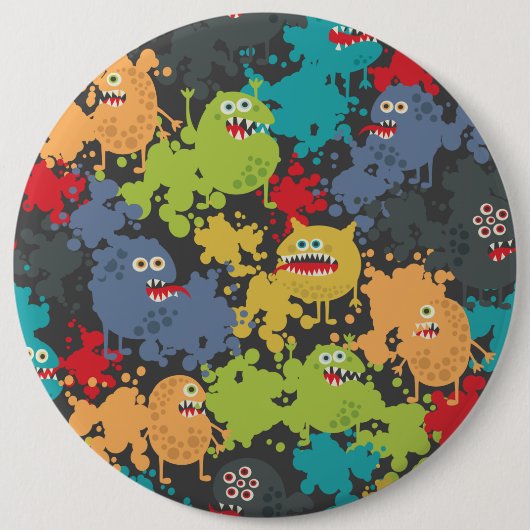 Kleine leuke grappige monsters ronde button 6,0 cm (Voorkant)