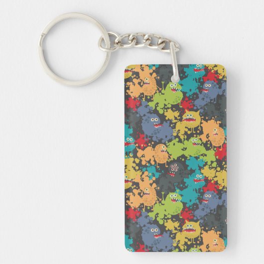 Kleine leuke grappige monsters sleutelhanger (Voorkant)