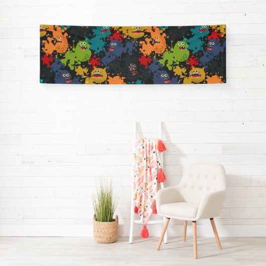 Kleine leuke grappige monsters spandoek (Insitu)