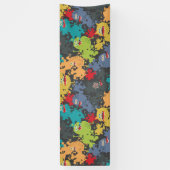 Kleine leuke grappige monsters spandoek (Verticaal)