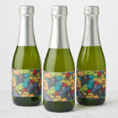 Kleine leuke grappige monsters sparkling wijnetiket (Flessen)