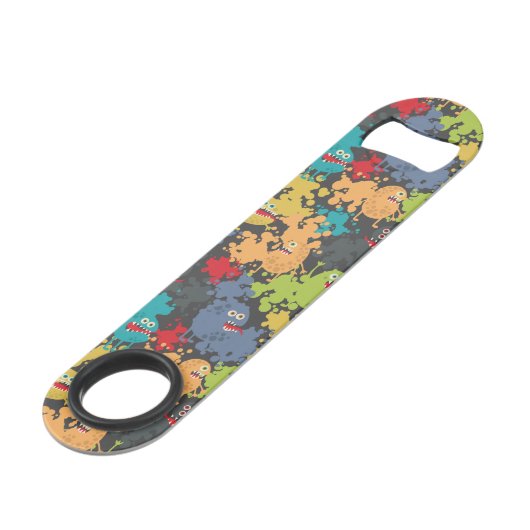 Kleine leuke grappige monsters speed flessenopener (Achterkant Gekanteld)