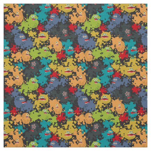 Kleine leuke grappige monsters stof (Swatch)