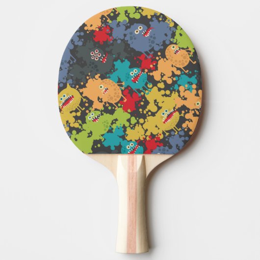 Kleine leuke grappige monsters tafeltennisbatje (Voorkant)