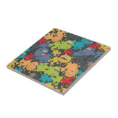 Kleine leuke grappige monsters tegeltje (Zijkant)