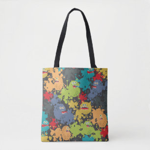 Kleine leuke grappige monsters tote bag
