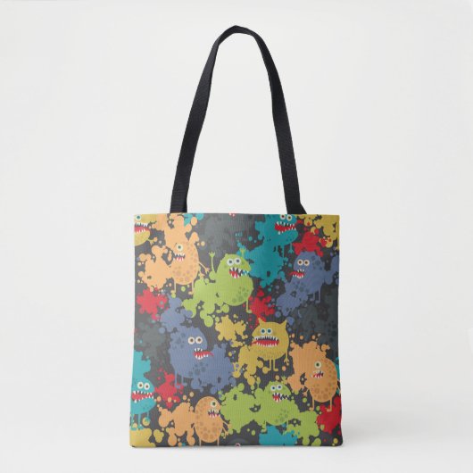 Kleine leuke grappige monsters tote bag (Voorkant)