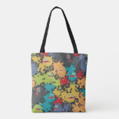 Kleine leuke grappige monsters tote bag (Achterkant)