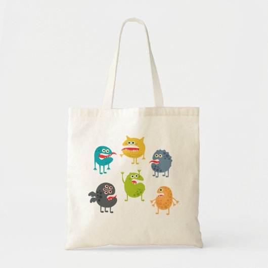 Kleine leuke grappige monsters tote bag (Voorkant)