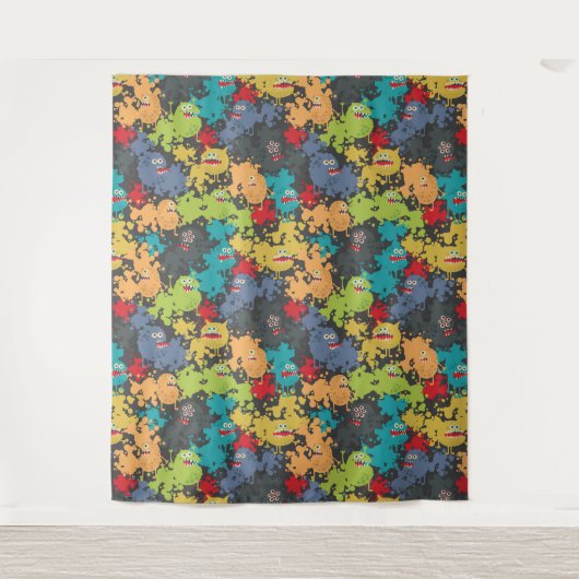 Kleine leuke grappige monsters wandkleed (Voorkant)