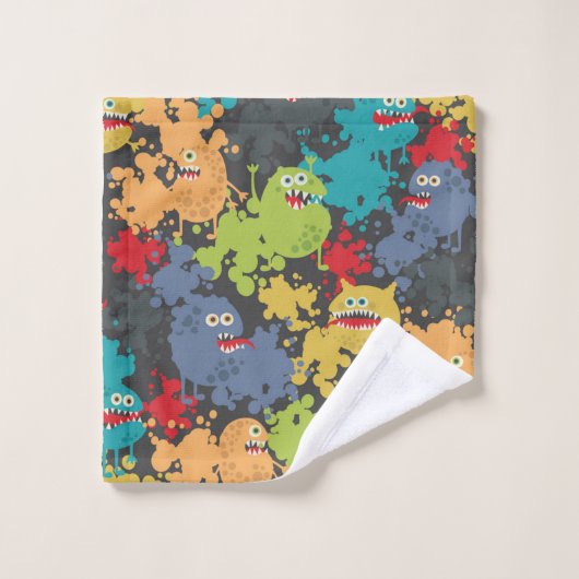 Kleine leuke grappige monsters washandje (Wasdoekje)