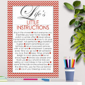 Kleine Levensinstructies Rood Poster