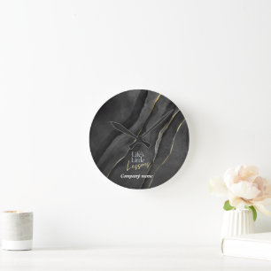 Kleine levenslessen – Zwart & Goud Zelfontdekking Ronde Klok