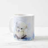 Kleine lezing Teddy Bear Waterverf Koffiemok (Voorkant links)