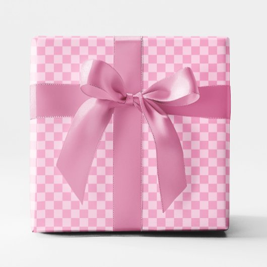 Kleine Licht Roze Geruite Cadeaupapier