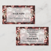 Kleine lichtjes abstract roos kerstballen visitekaartje (Voorkant / Achterkant)