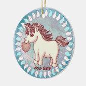 Kleine Liefdes Eenhoorn Keramisch Ornament (Links)