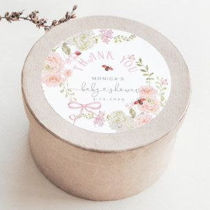 Kleine liefdesfout wildbloem baby shower bedankt ronde sticker
