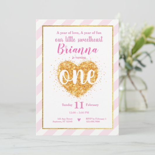 Kleine liefhebber Valentijn Eerste verjaardag Uitn Kaart (Staand voorkant)