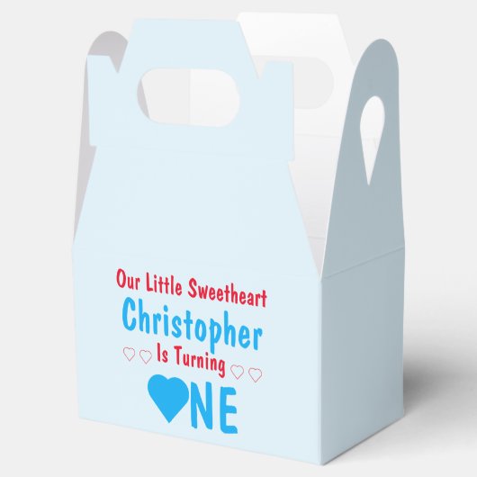Kleine liefje 1e verjaardag bedankdoosjes (Geopend)