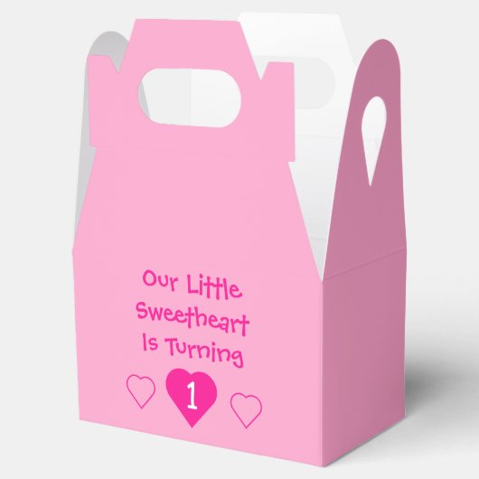 Kleine liefje 1e verjaardag bedankdoosjes (Geopend)