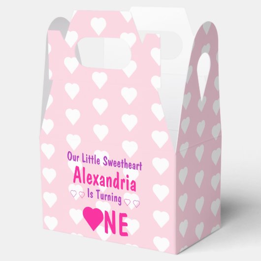 Kleine liefje 1e verjaardag bedankdoosjes (Geopend)