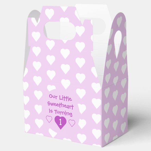 Kleine liefje 1e verjaardag bedankdoosjes (Geopend)