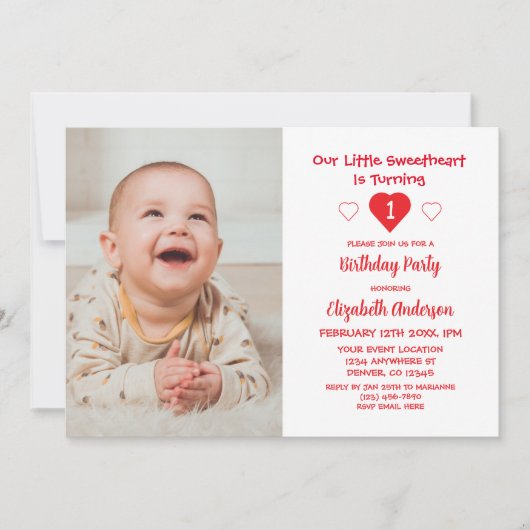 Kleine liefje 1e verjaardag kaart (Voorkant)