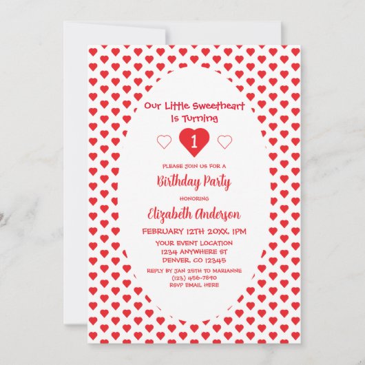 Kleine liefje 1e verjaardag kaart (Voorkant)