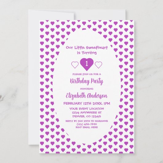 Kleine liefje 1e verjaardag kaart (Voorkant)