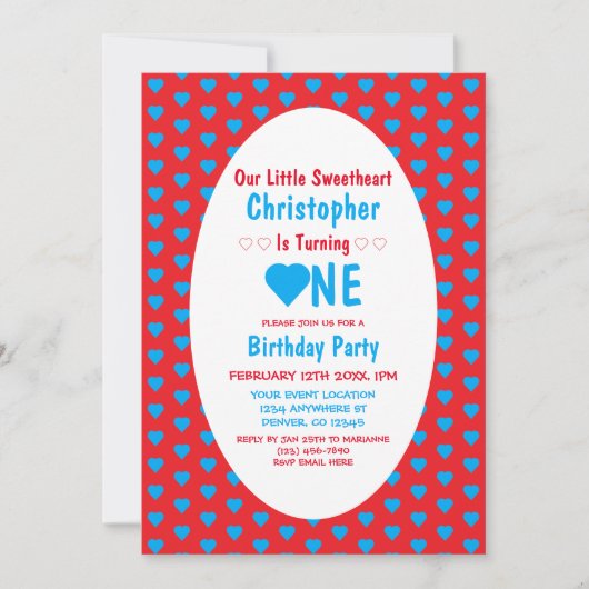 Kleine liefje 1e verjaardag kaart (Voorkant)