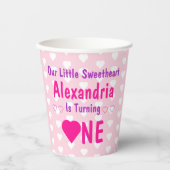 Kleine liefje 1e verjaardag papieren bekers (Voorkant)