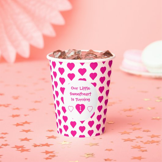 Kleine liefje 1e verjaardag papieren bekers (Insitu)