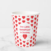 Kleine liefje 1e verjaardag papieren bekers (Voorkant)